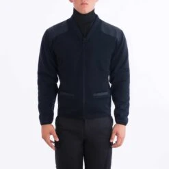 FLEECE-LINED ZIP FRONT SWEATER