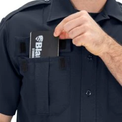 SHORT SLEEVE ZIPPERED POLYESTER SHIRT -Cheap Mission Uniform Store 8610 z 04 detail1 ss zippered polyester shirt 1